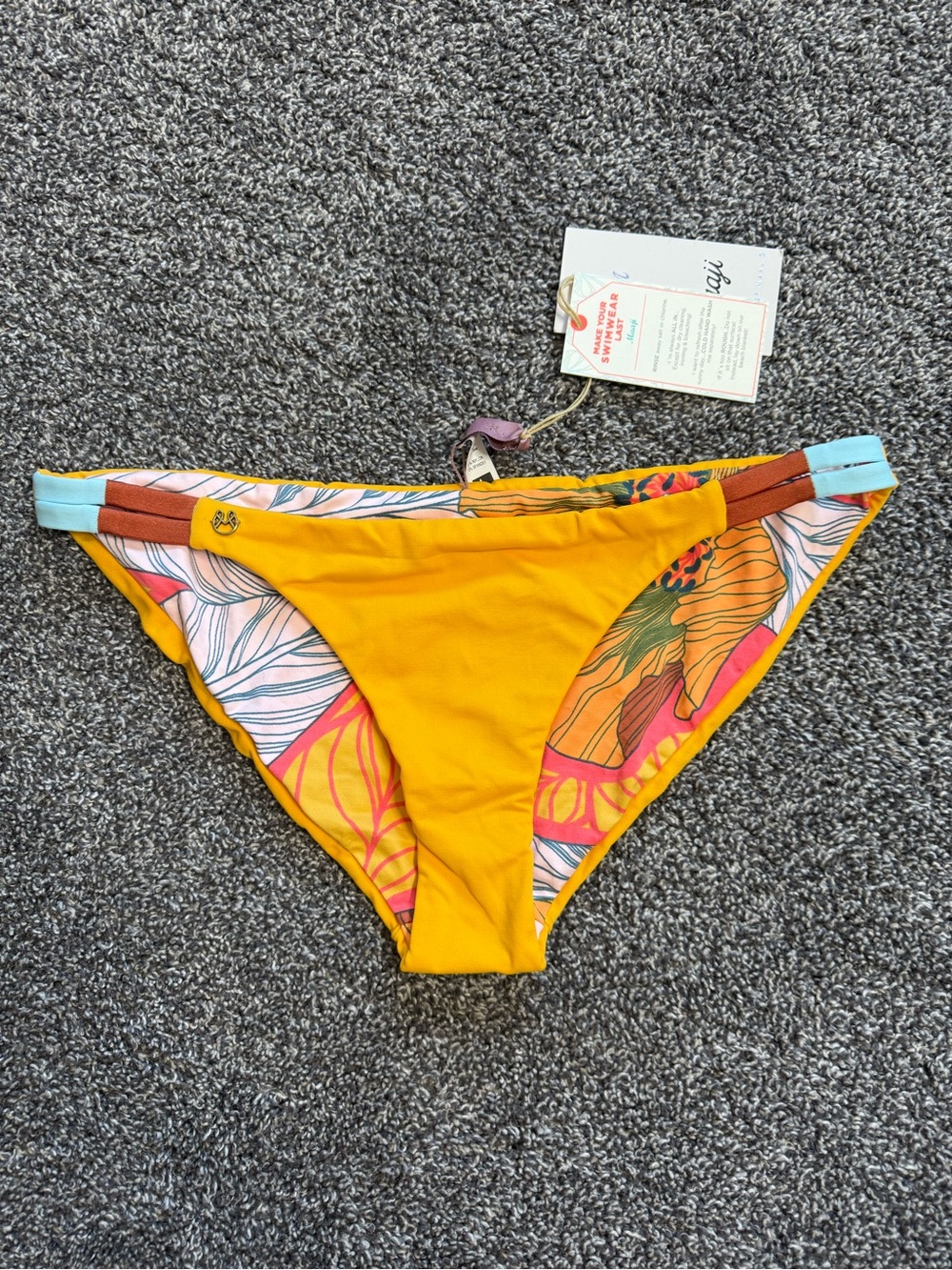 Maaji Reversible Tropical Floral Bikini Bottom size large